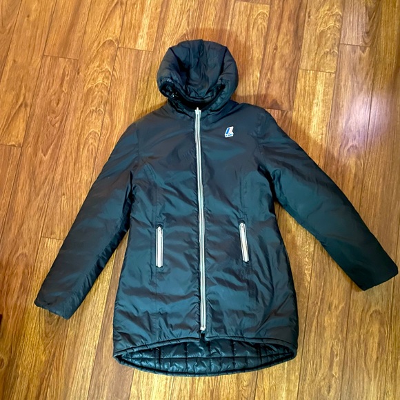 K-WAY Thermal Reversible Long Puffer Coat/Jacket - Picture 2 of 6